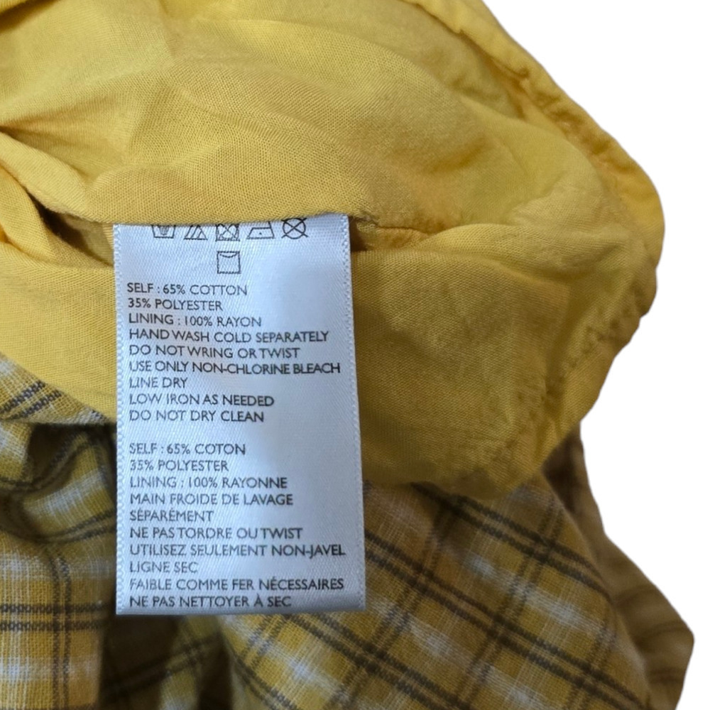 Urban Outfitters Casual Mini Dress Yellow Plaid - Size 12 - Picture 8 of 8